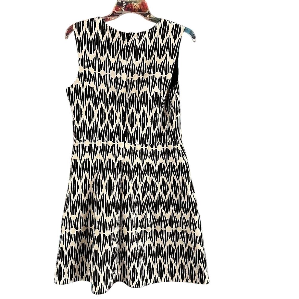 Anthropologie Plenty by Tracy Reese Dress Black White Sleeveless  8 Fit Flare - Picture 6 of 6